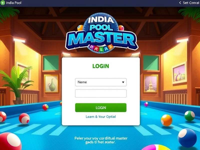 India Pool Master Login Screen